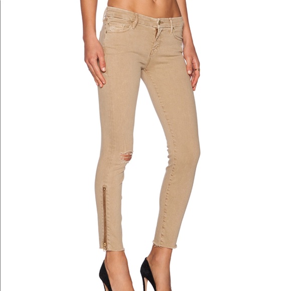 MOTHER Denim - Mother Looker Zip Fray Burlap Denim Jeans